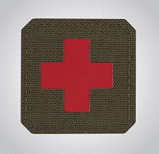 M-Tac  Medic Cross Laser Cut Red/Ranger Green